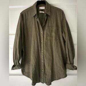 Universal Thread Relaxed Fit Linen Shirt in olive